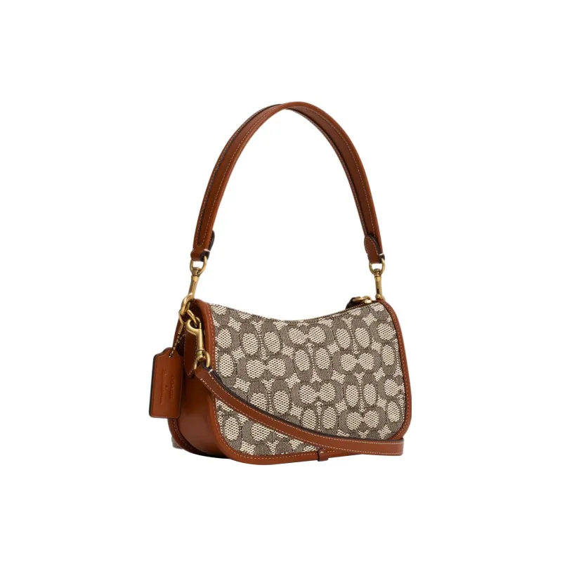 COACH Tom Wesselmann Collaboration With Leather Mahjong Bag Shoulder Bag Portable Crossbody Bag Women's Brown-1