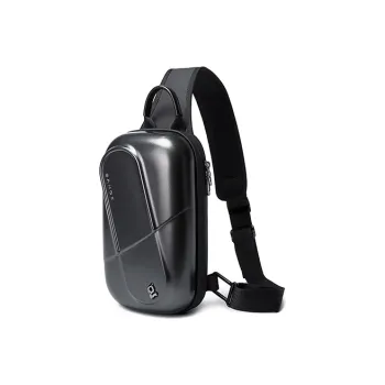 BANGE Hard Shell Laptop Bag IPad Bag Single Shoulder Crossbody Sling Bag Unisex Black