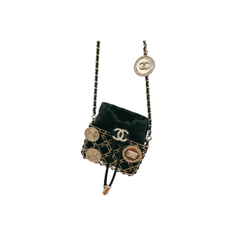 CHANEL Leather Crossbody Bags Women's Black-1