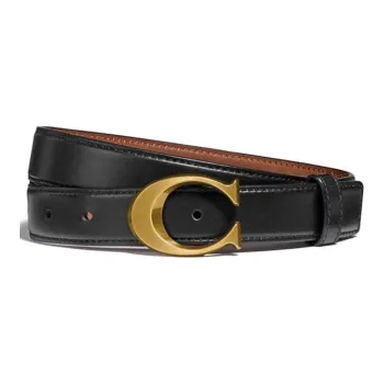 COACH Leather Leather Belts Women's Black Width  2.5cm