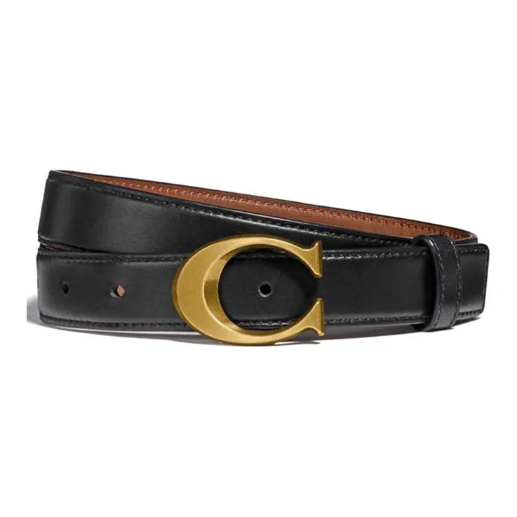 COACH Leather Leather Belts Women's Black Width  2.5cm-0