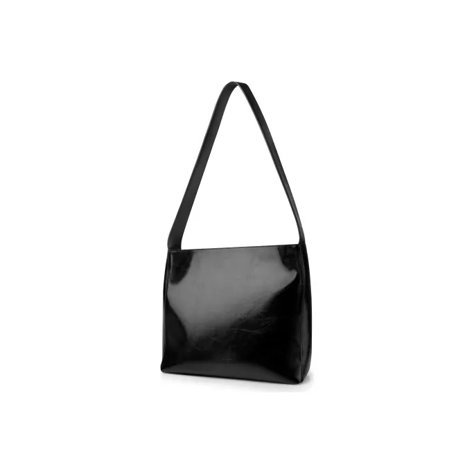 INJOYLIFE Cow Leather Tote Bag Shopping Bag Commute Bag Shoulder Bag Women's Black-1
