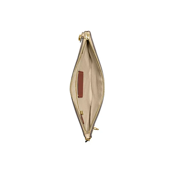COACH Tom Wesselmann Collaboration Wristlet Leather Wrist Bag Coin Purse Clutch Large Size Unisex Ecru-1