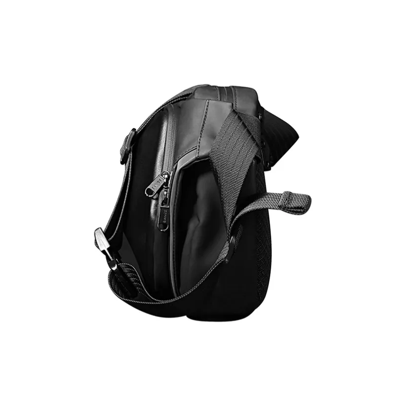 BANGE PU Shield Armor Bag, Crossbody Fashion Trend, One Shoulder Sling Bag, Crossbody Bag Men's Black-2