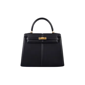 HERMES Kelly Swift Leather Kelly Bag Shoulder Bag Crossbody Bag Handbag Women's Noir Black