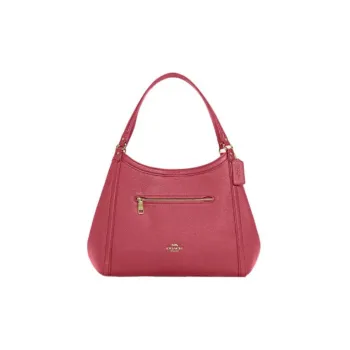 COACH Kristy Pebbled Leather Bucket Bags Shoulder Bags Large Size Women's Peach Blossom Pink