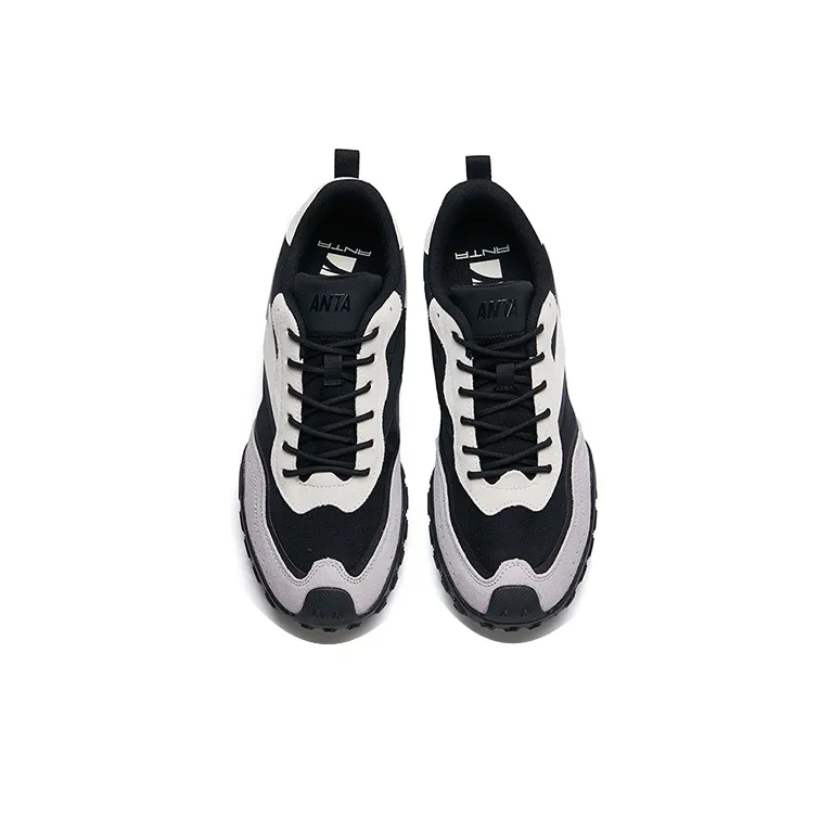 Anta Life Collection Cushioning Anti-Slip And Wear-Resistant Low-Top Casual Shoes Men's White Gray Black-3