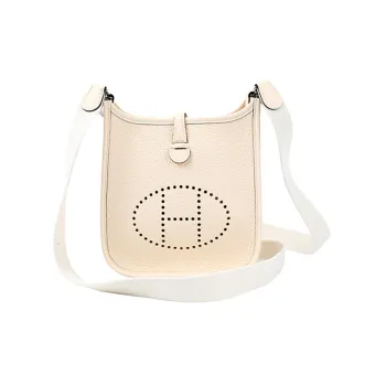 HERMES Evelyne Canvas Shoulder Strap, Clemence Cow Leather Crossbody Bag, Shoulder Bag Women's