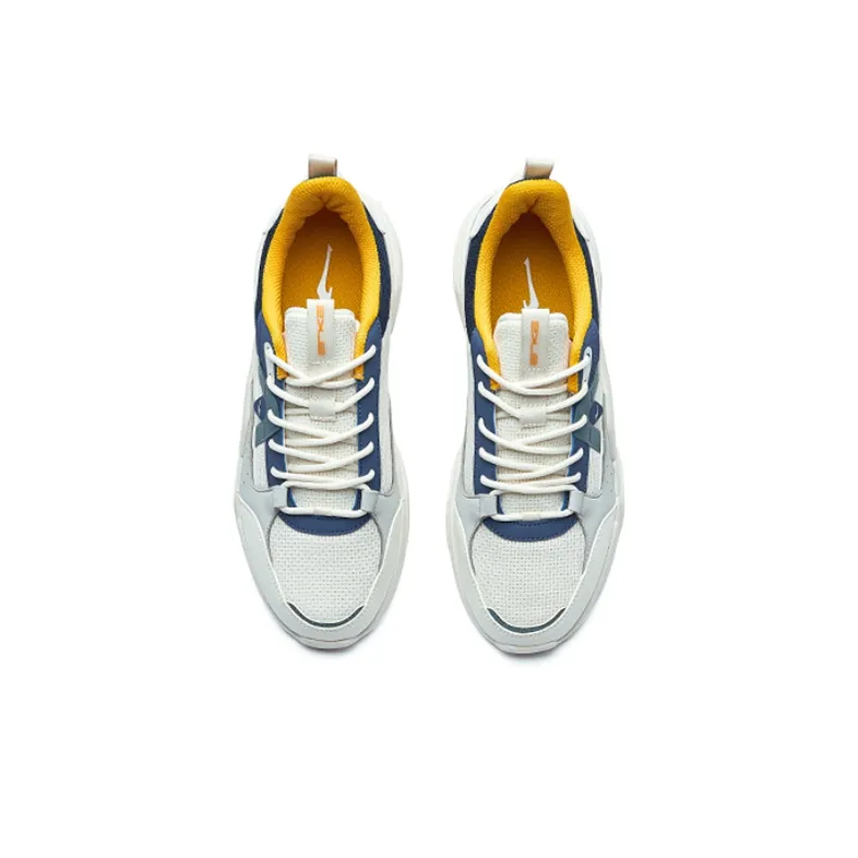 Erke Abrasion-Resistant Low-Top Running Shoes Men's White Blue-2