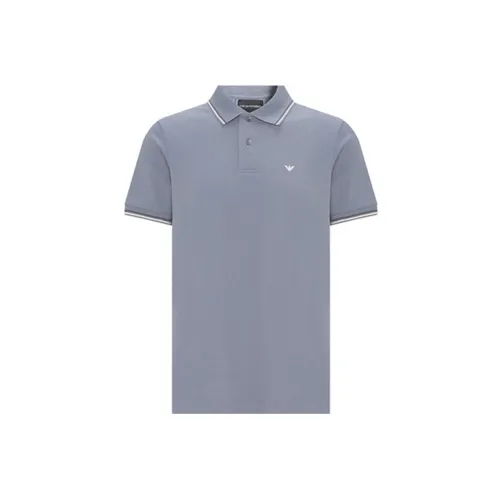 EMPORIO ARMANI Polo Shirts Men Gray Blue