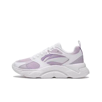 LiNing Wear Resistant Low Top Running Shoes Women's White Purple