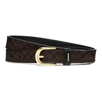 COACH Women's Harness Buckle Belt Chestnut Black/25mm