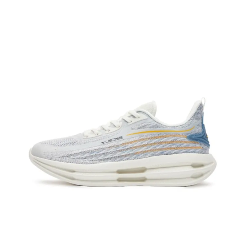 Erke Cushioning Anti-Slip And Wear-Resistant Low-Top Running Shoes Men's White Blue-0