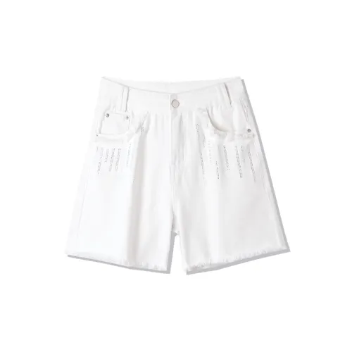 MITUAN Denim Shorts Women's White