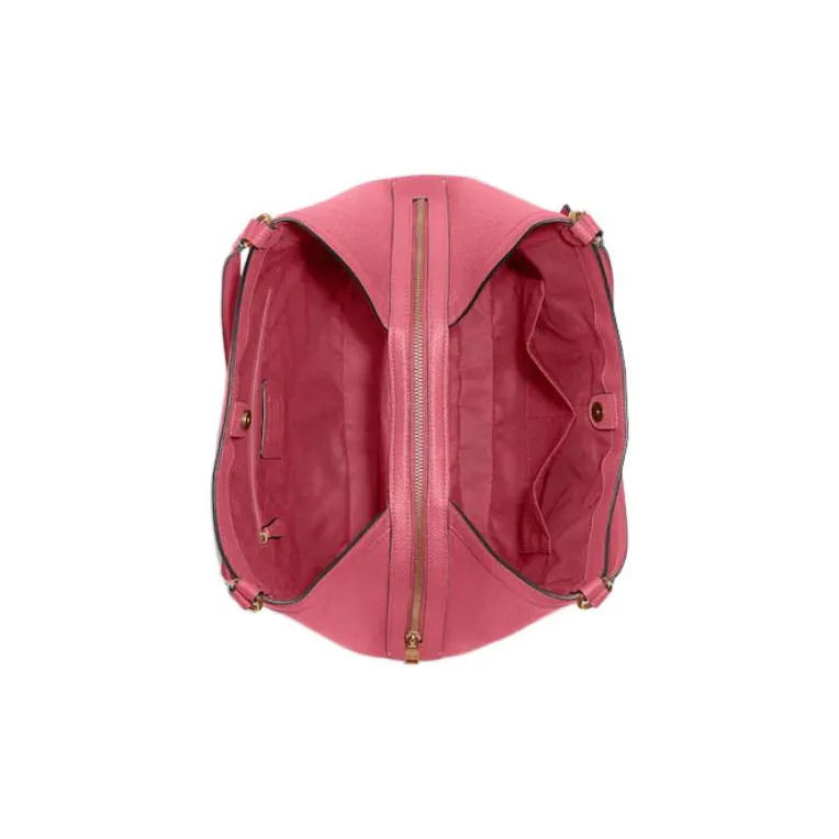 COACH Kristy Pebbled Leather Bucket Bags Shoulder Bags Large Size Women's Peach Blossom Pink-2