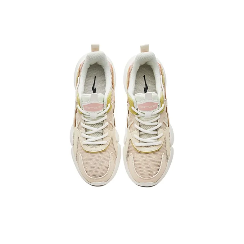Erke Casual Shoes Women's Low-Top Feather White/Birch Wood-2