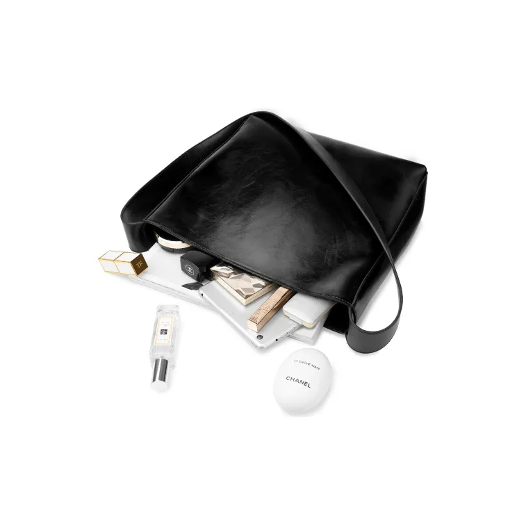 INJOYLIFE Cow Leather Tote Bag Shopping Bag Commute Bag Shoulder Bag Women's Black-3