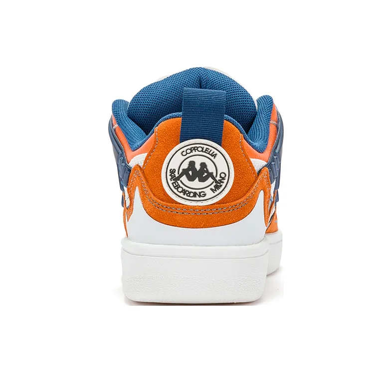 COPPOLELLA x Kappa Abrasion Resistant Low Top Skateboard Shoes Unisex White Orange Blue-5