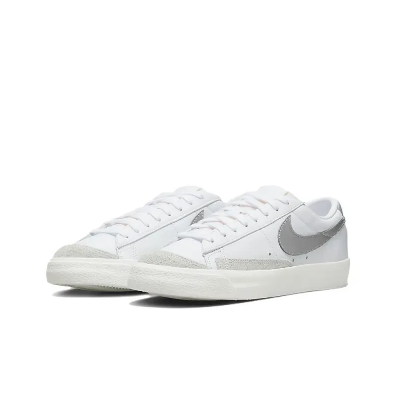Nike Blazer Low 77 White Metallic Silver Women's-2