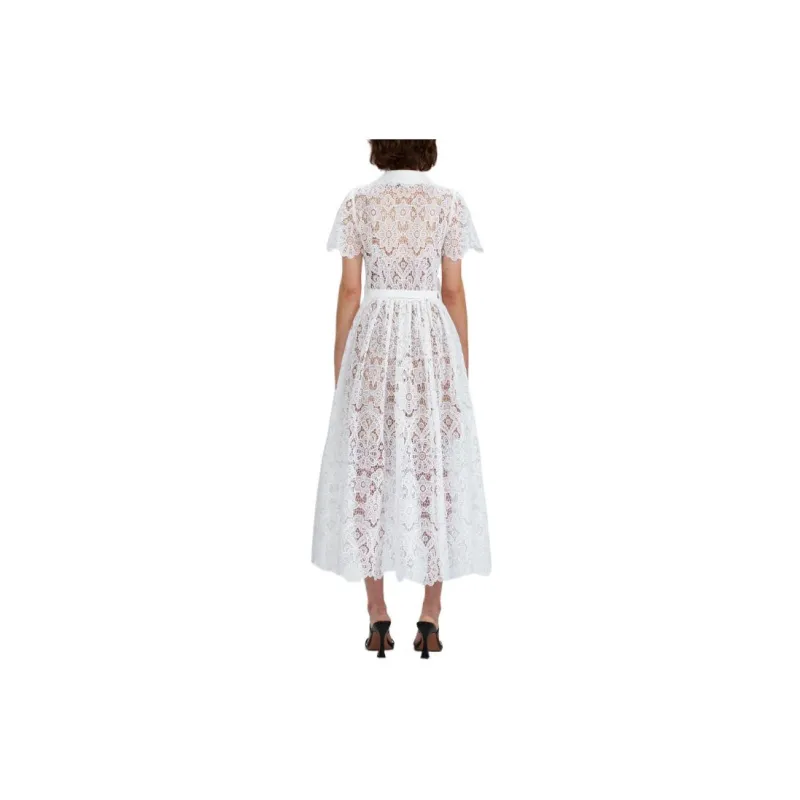 Self portrait Short Sleeved Dresses Women's White-1