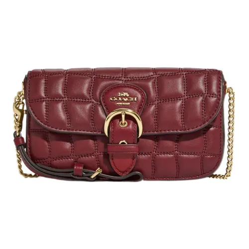 COACH Kleo Leather Shoulder Bag Crossbody Bag Small Size Women's Burgundy