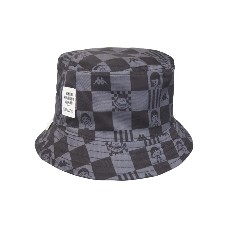 Kappa X Chi bi Maruko Bucket Hats Unisex Checkerboard All Over Print-1