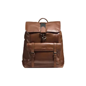 COACH Bleecker Leather Laptop Backpack Large Size Men's Brown