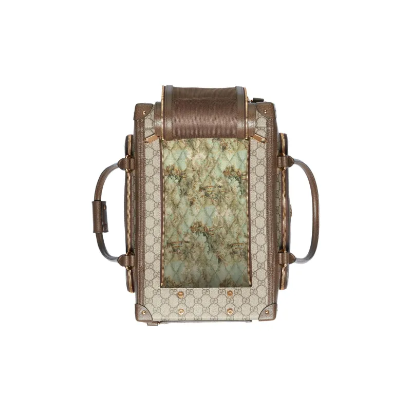 GUCCI Canvas With Leather Canvas Bag, Crossbody Bag Small Size Unisex Ebony-6