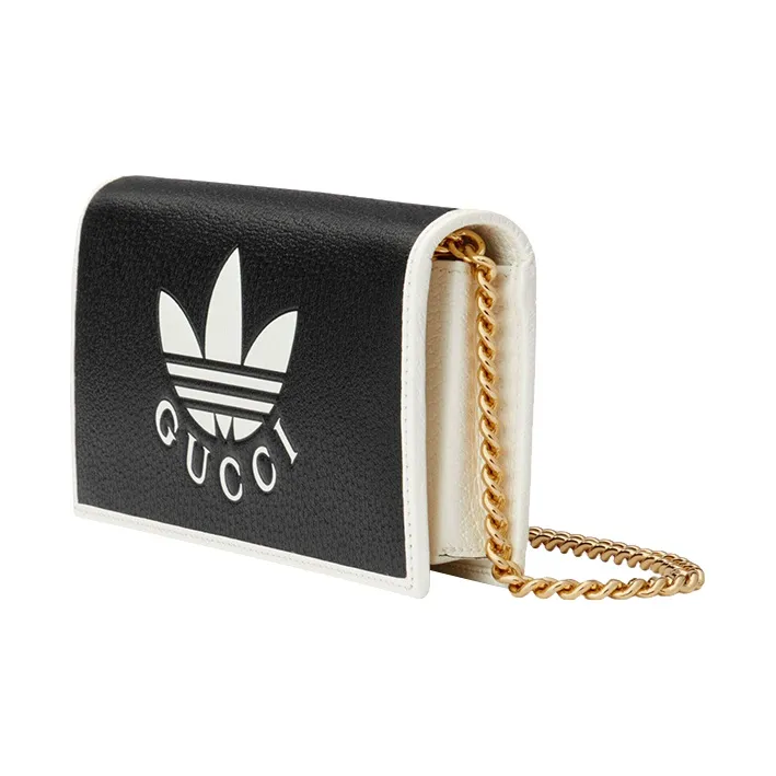 GUCCI Adidas Collaboration Leather Wallet Regular Women's Black-1