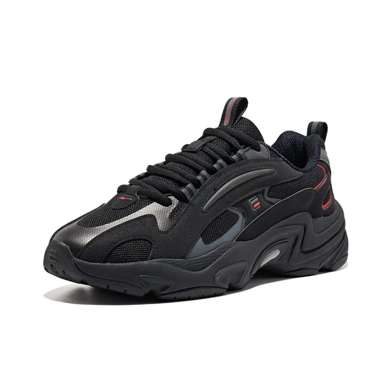 Erke Wear-Resistant Low-Top Sports Casual Shoes Men's Jet Black Carbon Gray-2