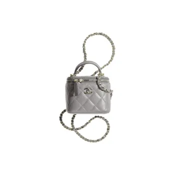 CHANEL 22A Early Autumn Sheepskin Square Handbag Shoulder Bag Crossbody Bag Mini Women's Dark Gray Concrete Gray