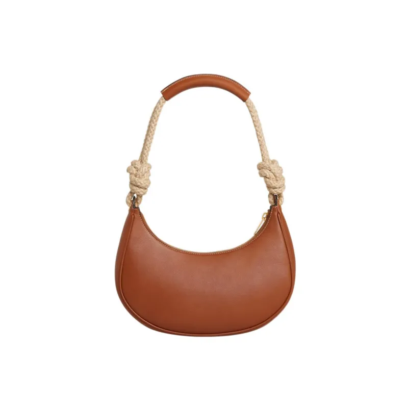 CELINE AVA Smooth Cow Leather Dumpling Bag Shoulder Bag Medium Size Women's Tawny-2