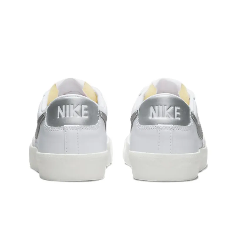 Nike Blazer Low 77 White Metallic Silver Women's-4