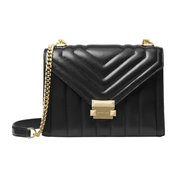 MICHAEL KORS Whitney Sheepskin Envelope Bag, Shoulder Bag, Crossbody Bag Tubas Women's Pure Black