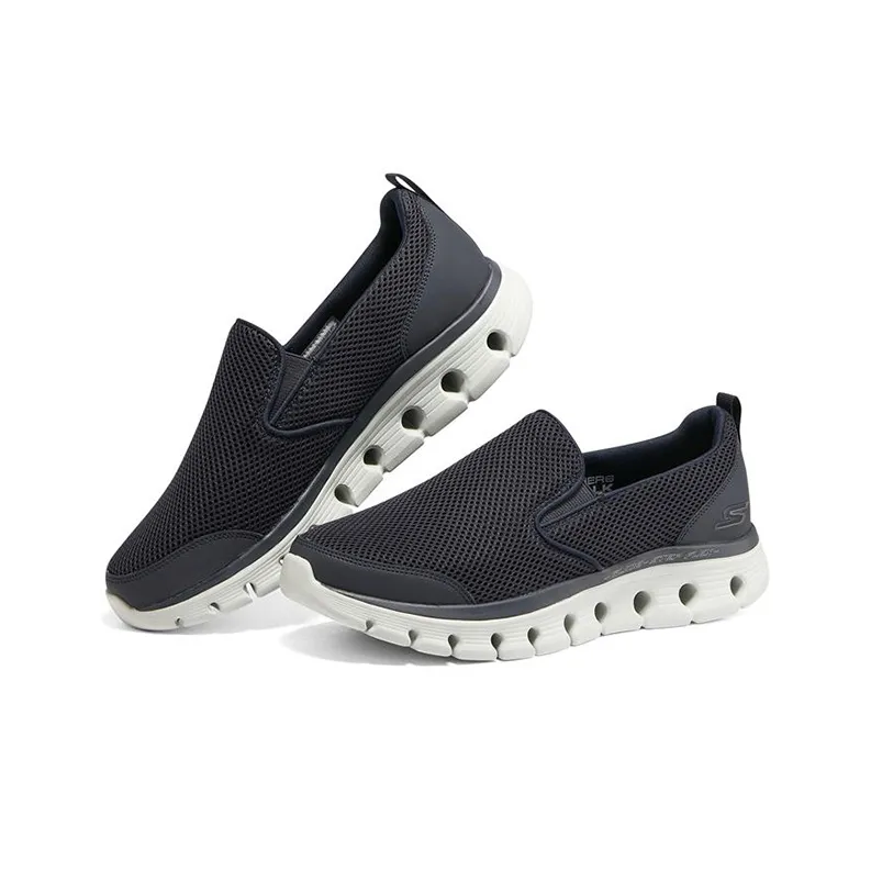 Skechers Go Walk Glide Step Fle Cushioned Slip Resistant Abrasion Resistant Low Top Casual Shoes Men's Blue-2