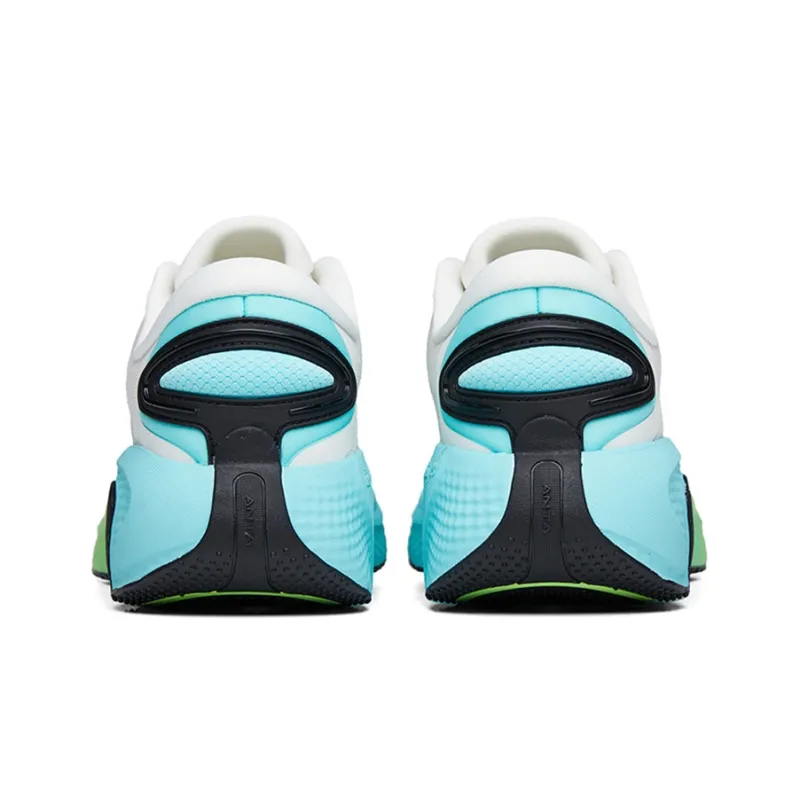 Anta Cushioned Anti Slip Wear Resistant Breathable Lightweight Low Top Running Shoes Men's White Blue-4