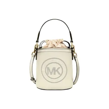 MICHAEL KORS Aidy Leather Water Bucket Bag Handheld Handbag Crossbody Bag Small Size Women's Ecru