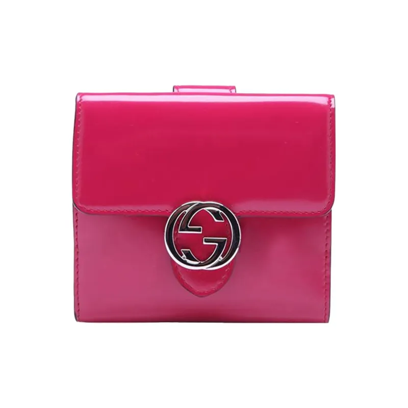 GUCCI Patent Leather Card Holder Wallet Women's Pink-0