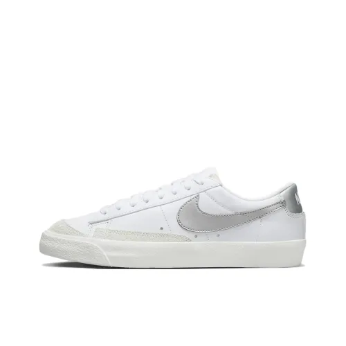 Nike Blazer Low 77 White Metallic Silver Women's