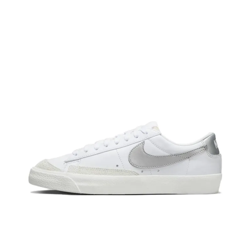 Nike Blazer Low 77 White Metallic Silver Women's-0