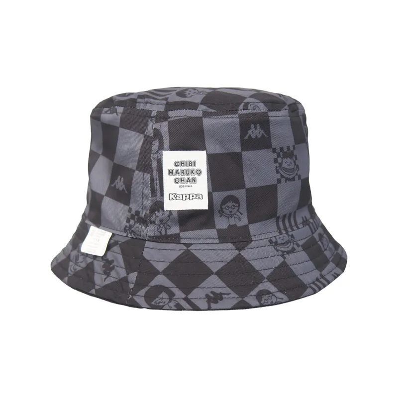 Kappa X Chi bi Maruko Bucket Hats Unisex Checkerboard All Over Print-0
