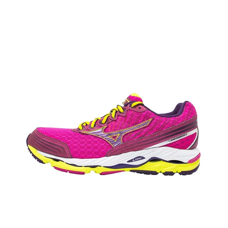 Mizuno Wave Paradox 2 Cushioning Anti-Slip And Wear-Resistant Low-Top Running Shoes Women's Pink White Yellow-0