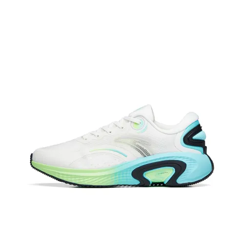 ANTA Running Shoes Men Low-Top Ivory White/Swimming Pool Blue