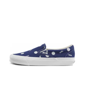 Vans Og Classic Slip on Lx Low Top Casual Skateboarding Shoes Unisex White Blue