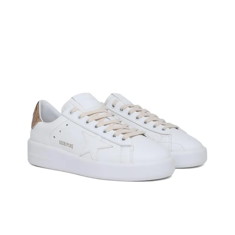 Golden Goose Purestar Stylish Skateboarding Shoes Women's White Gold-2