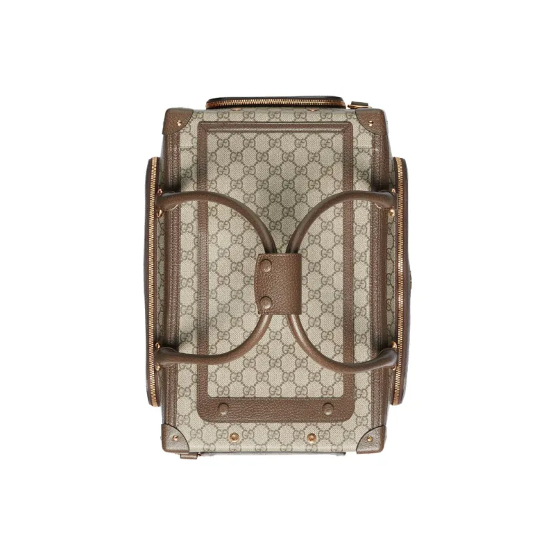GUCCI Canvas With Leather Canvas Bag, Crossbody Bag Small Size Unisex Ebony-5