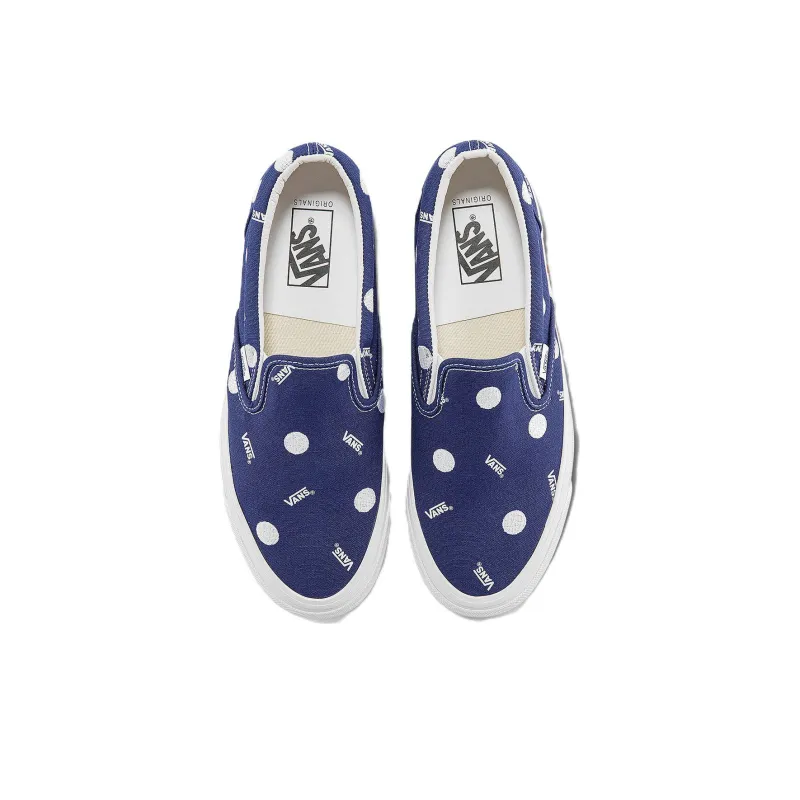 Vans Og Classic Slip on Lx Low Top Casual Skateboarding Shoes Unisex White Blue-2