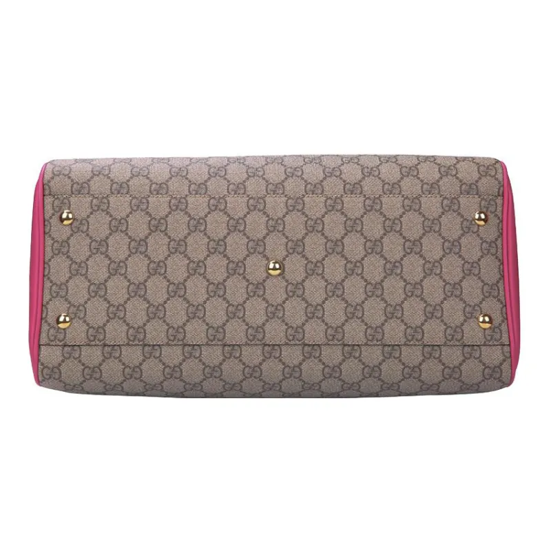 GUCCI Leather Detail Boston Bag Crossbody Handbags Regular Women's Ebony/Pink-4