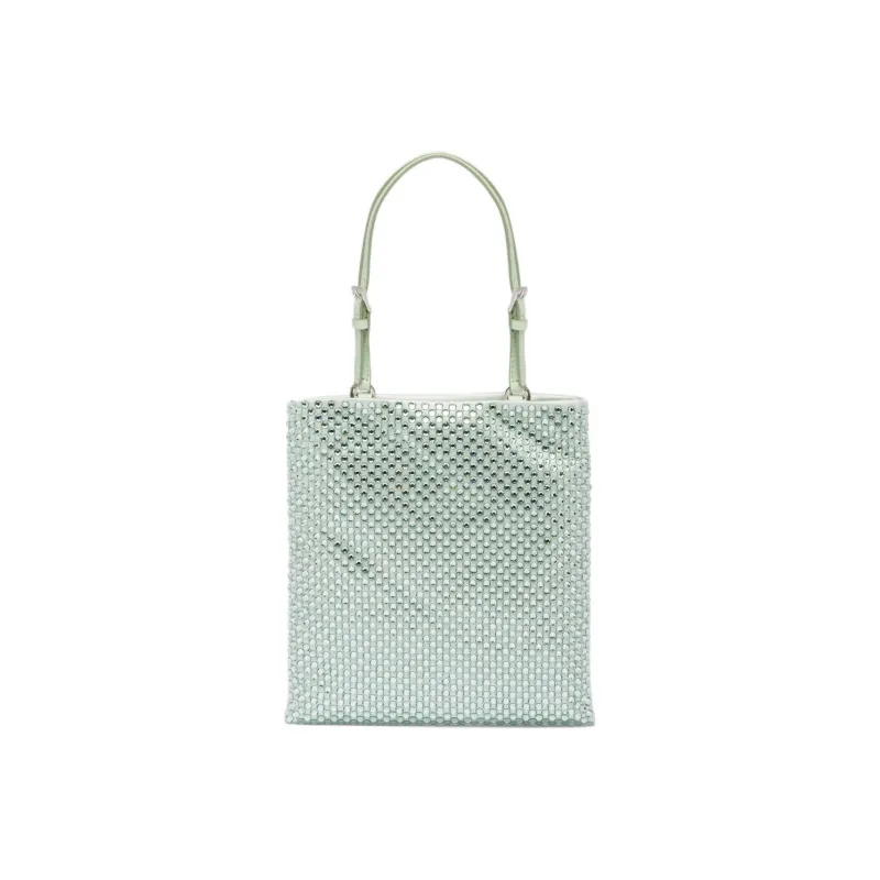 PRADA Embellished Satin Handbag Aqua-1