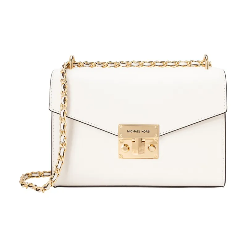 MICHAEL KORS Rose Cow Leather Shoulder Bag Crossbody Bag Medium Size Women's Pure White-0